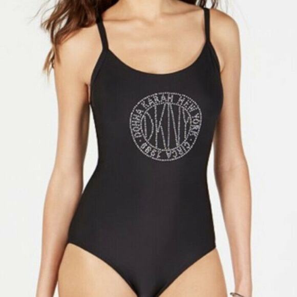 DKNY Rhinestone Logo Adjustable Straps One Size 4 - Picture 1 of 8